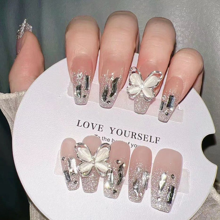 Premium dekorative Schmetterlings Press-On Nagelverlängerungen Karnz