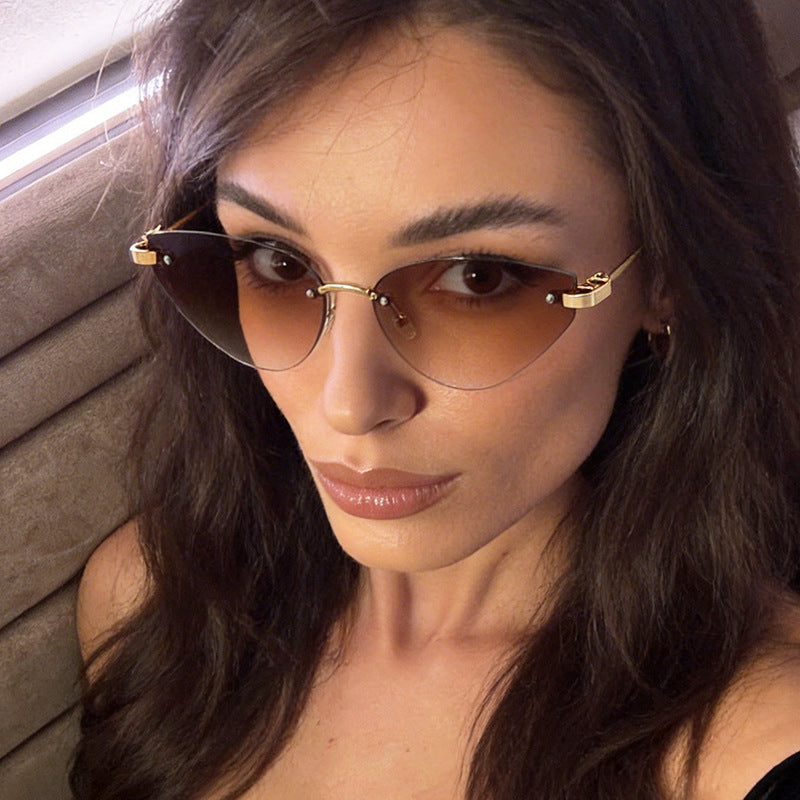 Damen elegante Cat-Eye Sonnenbrille mit ultraleichtem Metallrahmen Karnz
