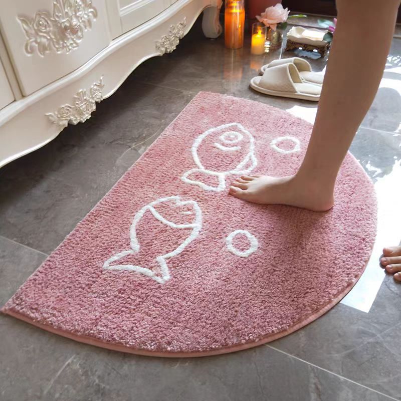 Plüschige rutschfeste Memory Foam Badmatte mit süßem Fischmuster