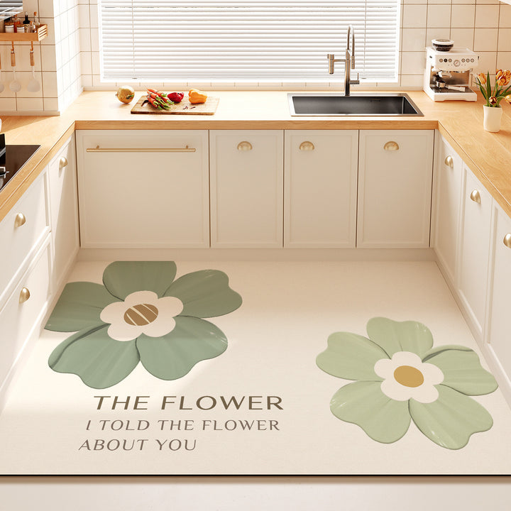 Dekorativer Floral-Zitat-Küchenmatte für Zuhause