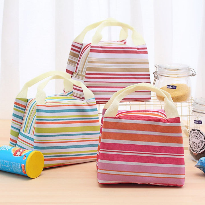 Isolierte Lunch-Tasche mit stylischen Streifen