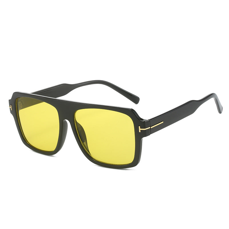 Damen quadratische Sonnenbrille mit modischem, transparentem Rahmen Karnz