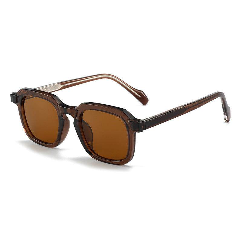 Damen moderne, geometrische Sonnenbrille mit stilvollem, robustem Rahmen Karnz