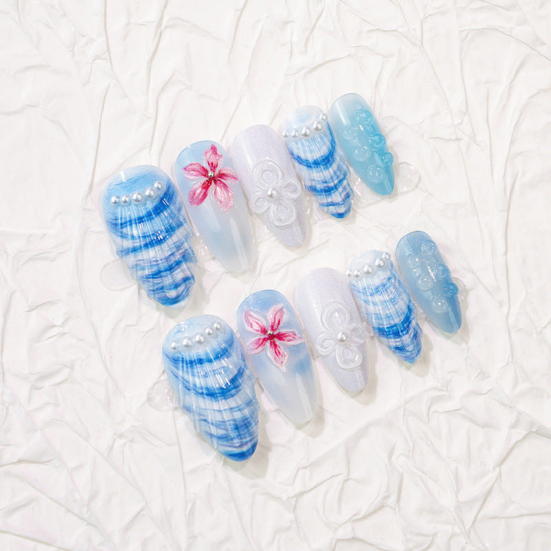 Künstlerisches Floral-Schalen-Design Druck-Nagelset