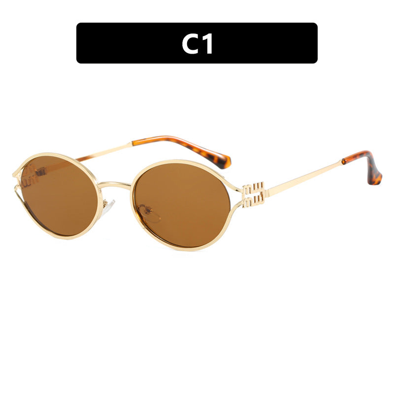 Damen elegante ovale Sonnenbrille Karnz