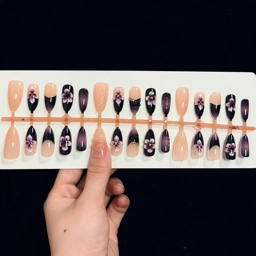 Blumenmuster Druck-Nagelset Karnz