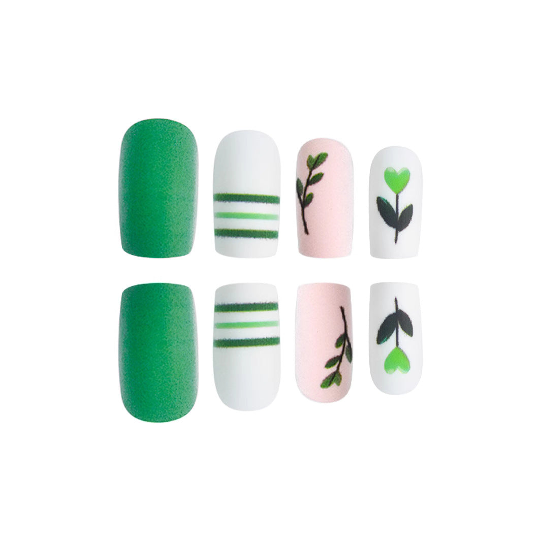 Botanische Themen Presse-On-Nagelkunst Karnz