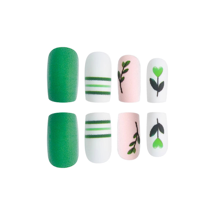 Botanische Themen Presse-On-Nagelkunst Karnz