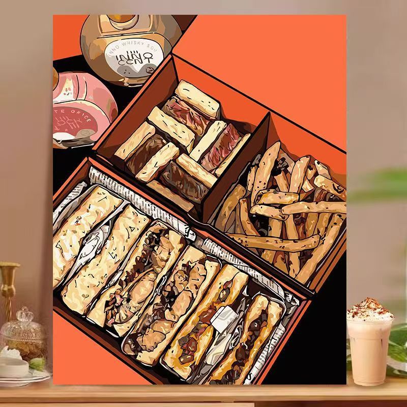 Dessert-inspiriertes dekoratives Leinwandkunstwerk Karnz