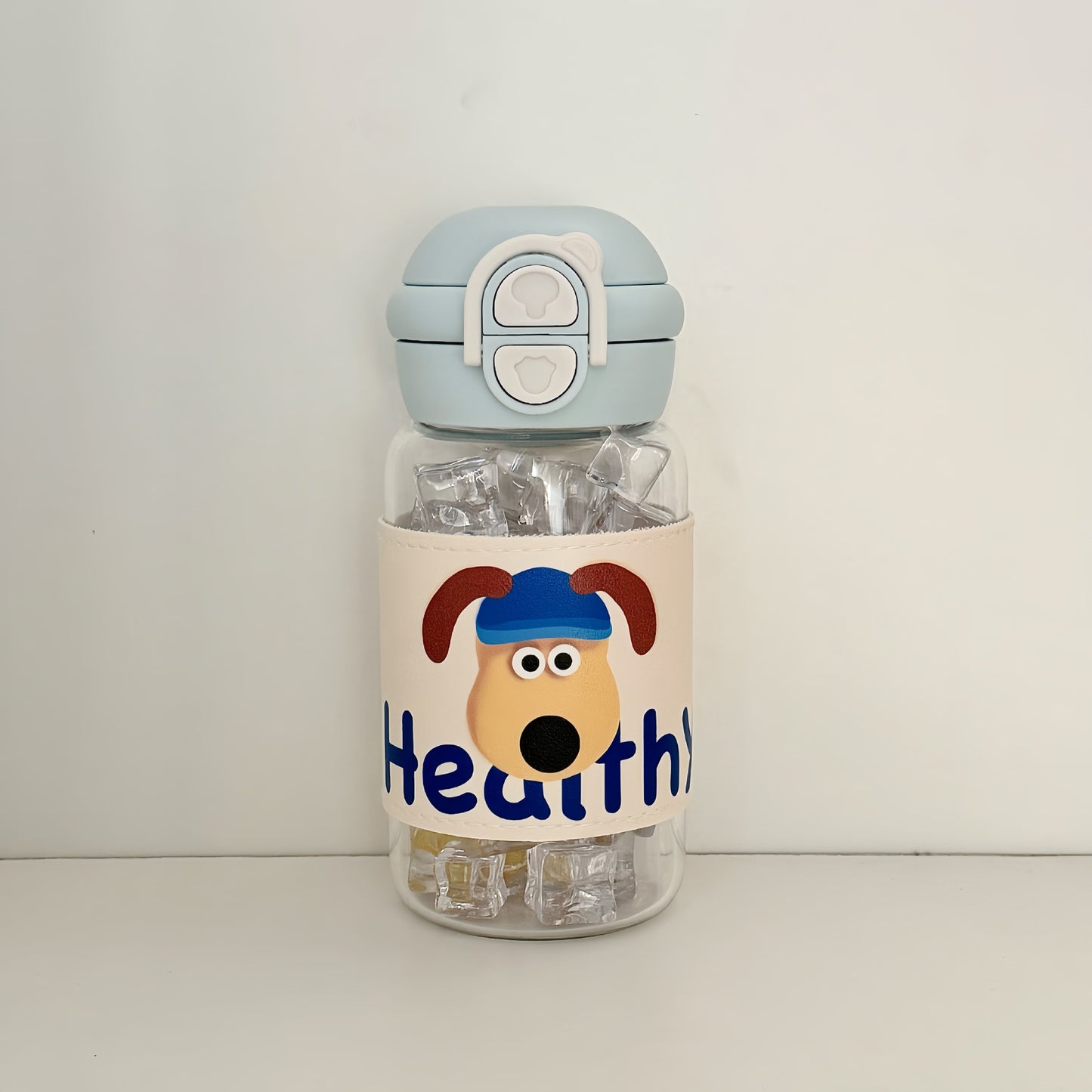 Damen Trinkflasche mit kreativem Motiv und integriertem Strohhalm Karnz