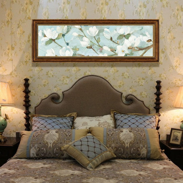 Elegante Blumenreiche Leinwand Wandkunst