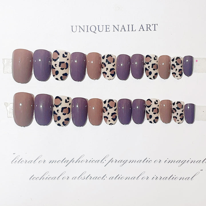 Stylisches Leopard-Print Press-On Nagelset
