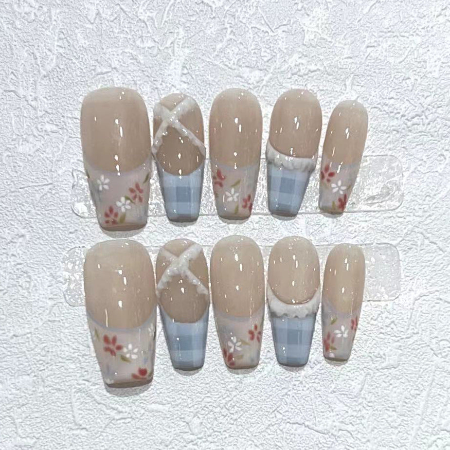 Florales Design Acryldruck-Nagelset Karnz