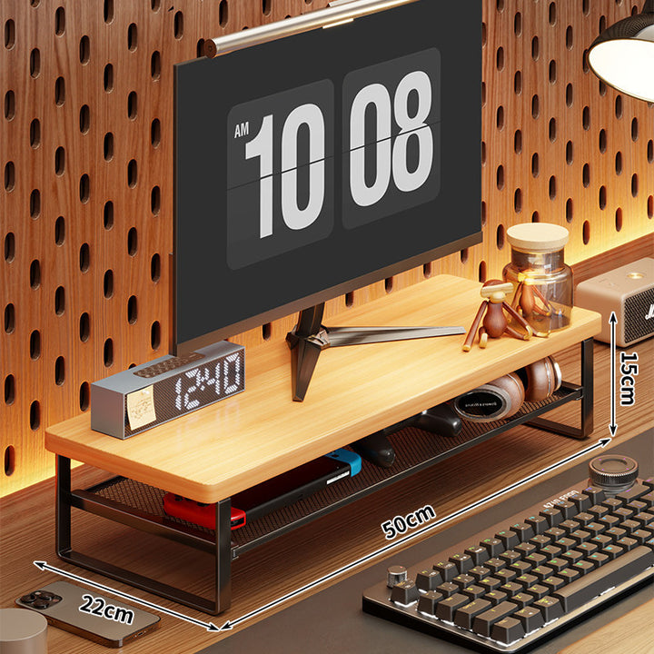 Ergonomischer Monitorständer mit Mesh-Aufbewahrungsschublade und Metallrahmen
