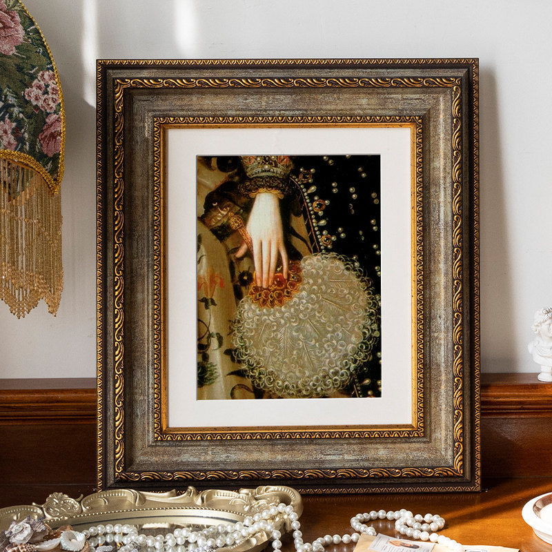 Verschnörkelter Vintage Blumen Kunstrahmen für Zuhause