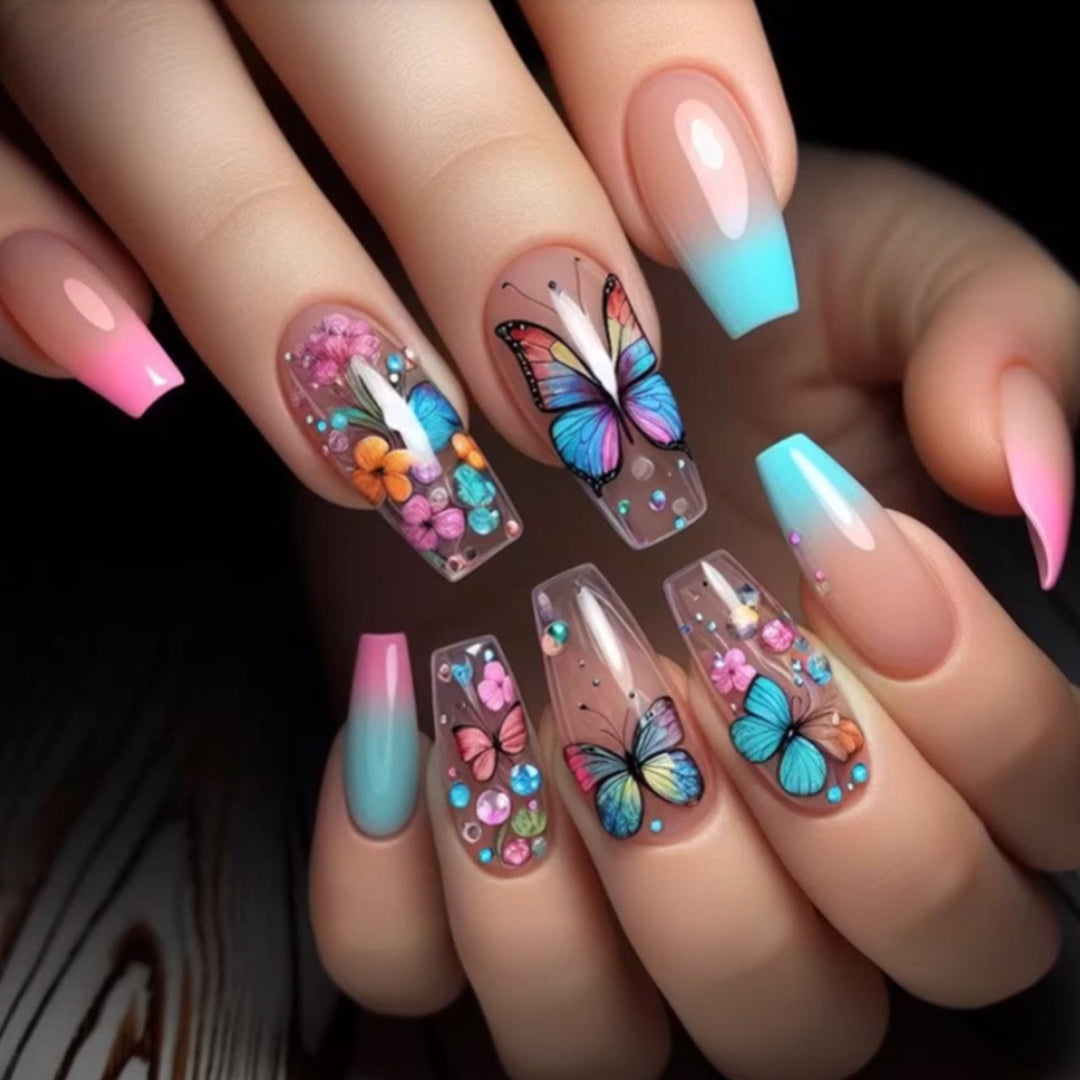 Künstlerisches Schmetterling Nageldekorationsset Karnz
