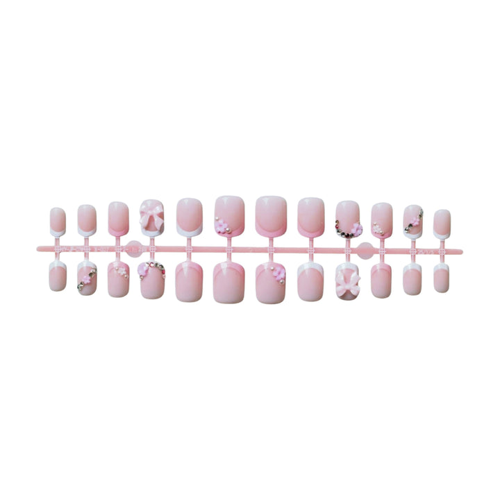 Florale und Edelstein Akzent Nagelkunst Set