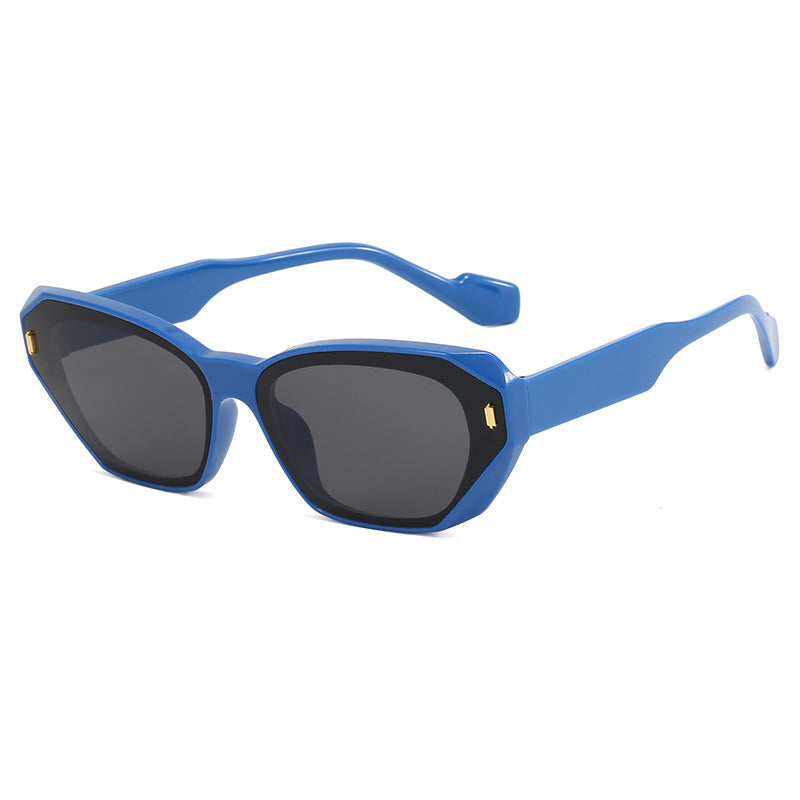 Damen geometrische Designer-Sonnenbrille mit markantem Rahmen Karnz