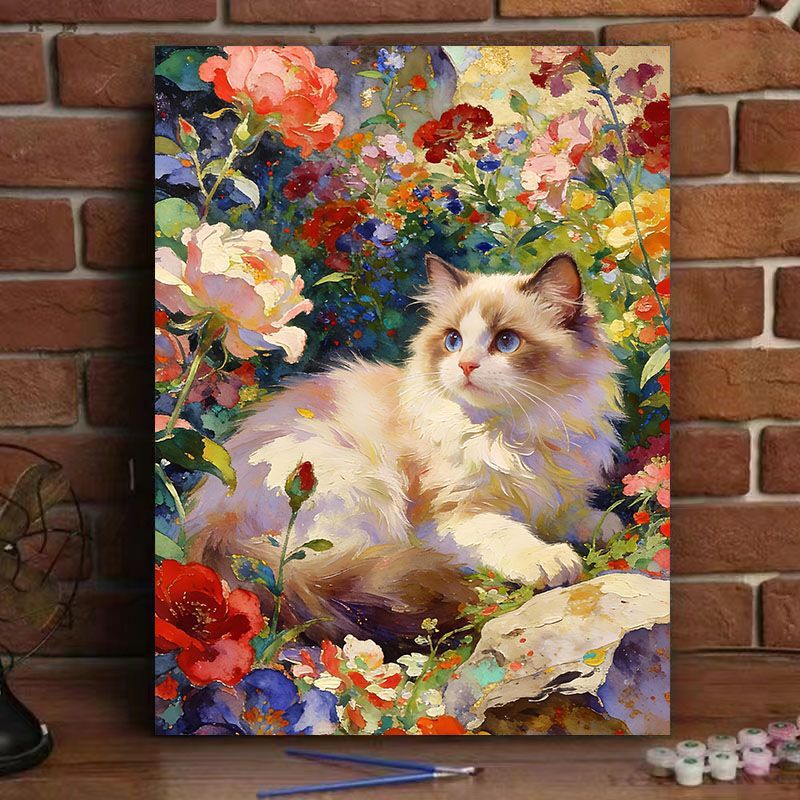 Kat-Themen Blumen Leinwand Kunstdruck Karnz