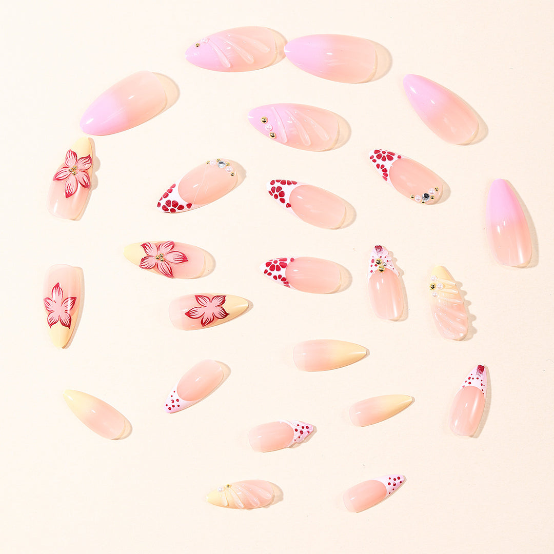 Dekorativer Floral Acryl Nagelkunst Karnz