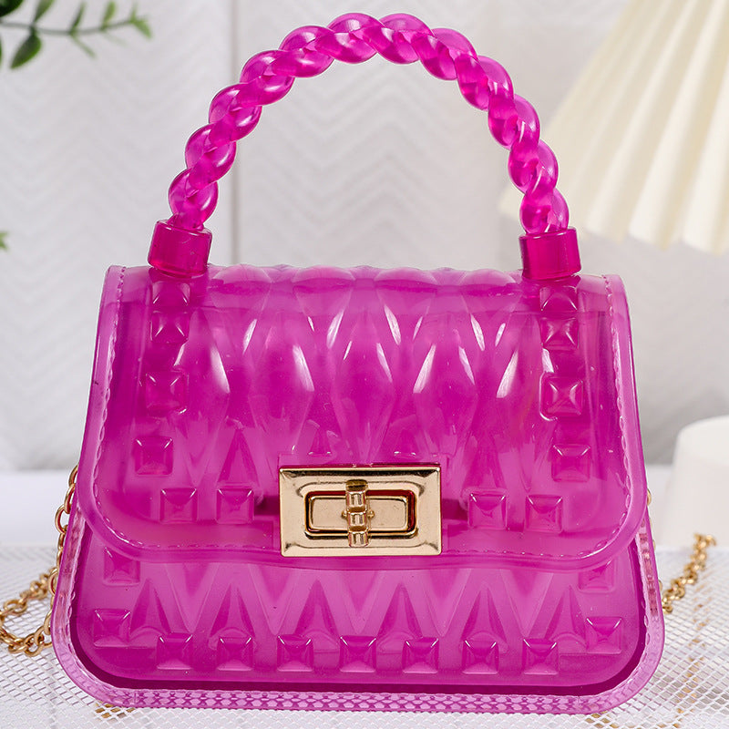 Damen Designer Handtasche mit strukturiertem Kunststoffgewebe Karnz
