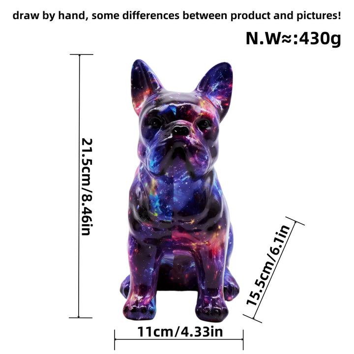 Künstlerisch gestaltete Bulldoggenfigur Karnz