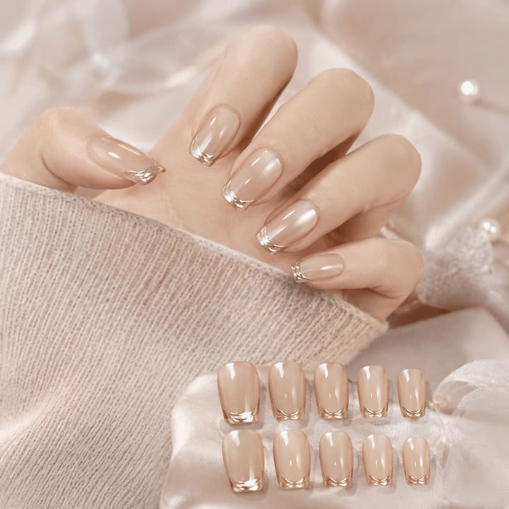 Elegantes French Tip Press-On Nagelset Karnz 1787380647