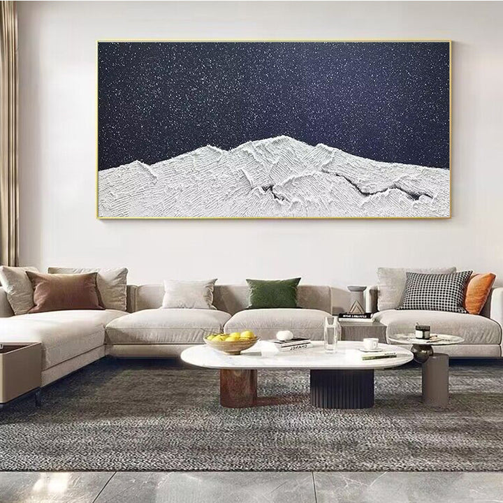Texturierte Minimalistische Bergszene Leinwand Wandkunst