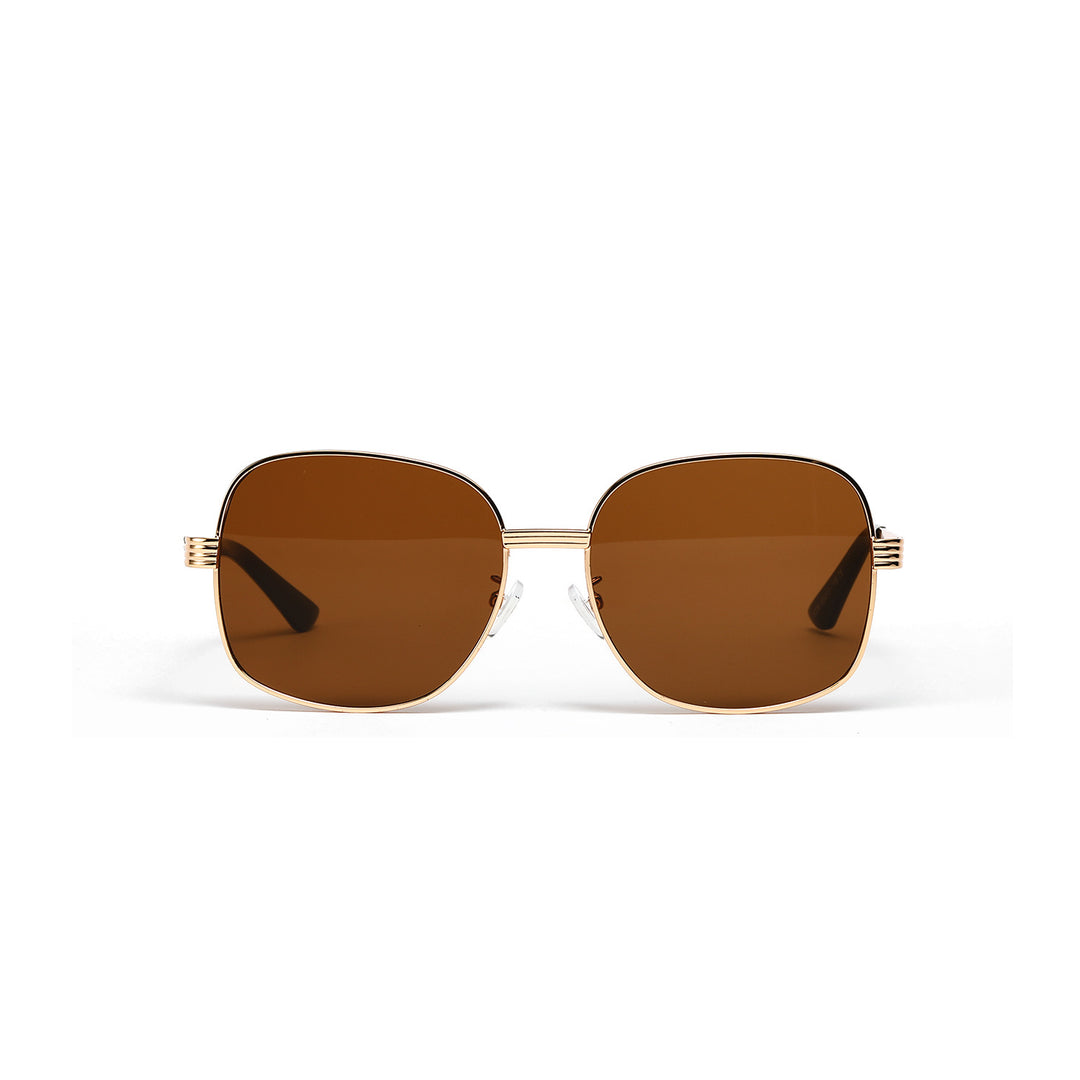 Damen modische kantige Sonnenbrille mit luxuriösem goldenen Rahmen Karnz