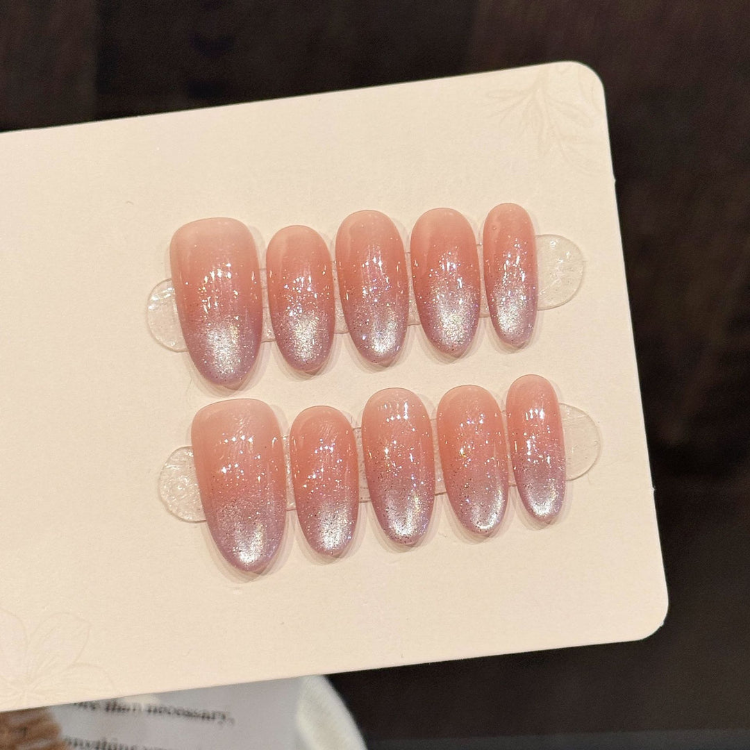 Ombre Glänzendes Press-On-Nagelset