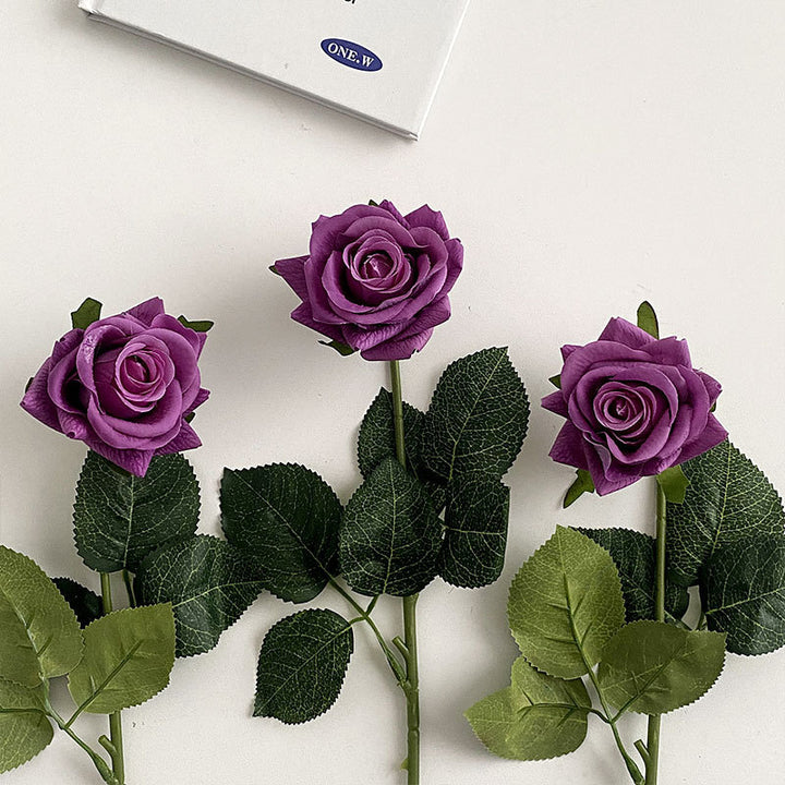 Künstliche Seidenrose mit Blättern Karnz