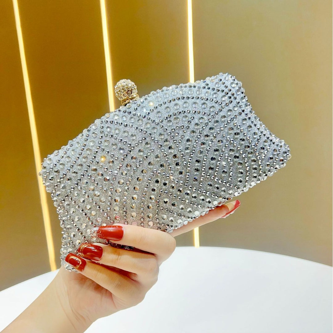 Verschnörkelte Perlen-Abend-Clutch