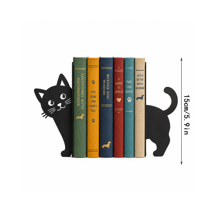 Katzenförmiges Buchstützen-Set