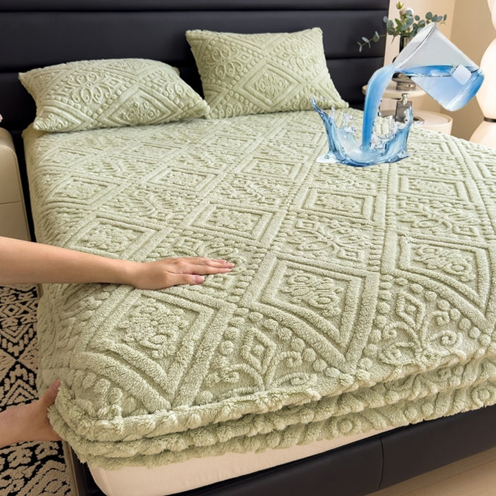Luxuriöse geprägte Fleece-Bettdecke