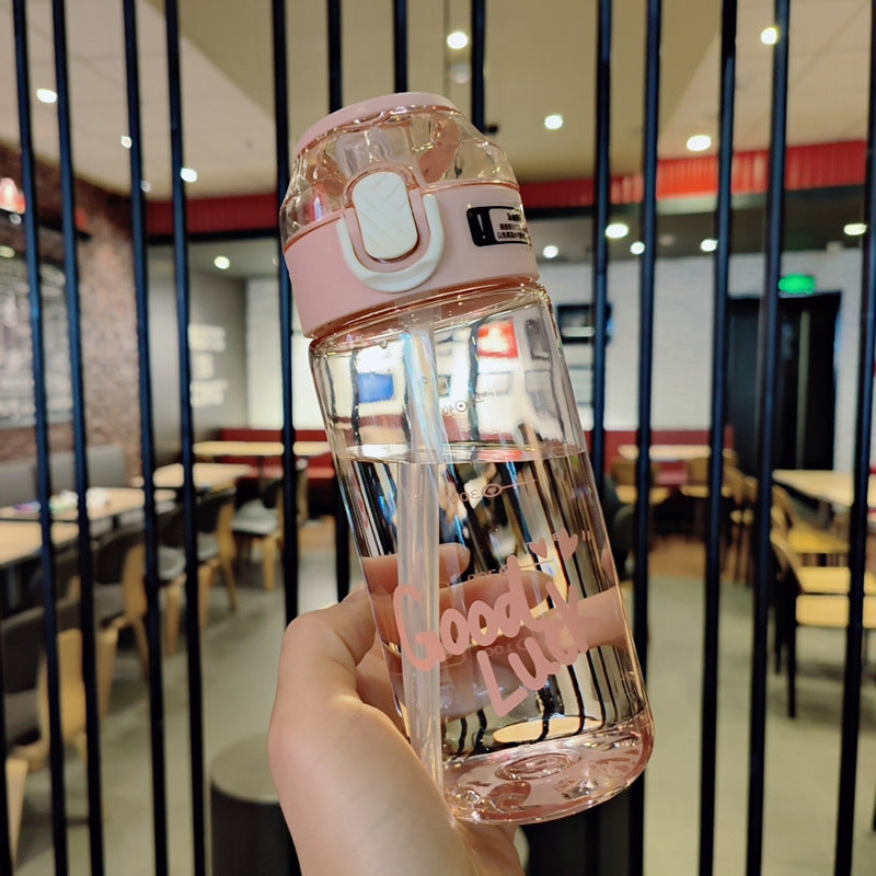 Damen Ergonomische Trinkflasche mit integriertem Strohhalm Karnz
