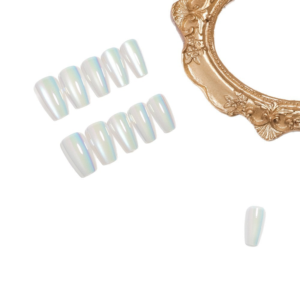 Iridescent Glossy Press-On Nail Set Karnz
