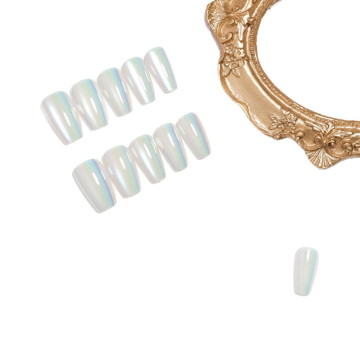 Iridescent Glossy Press-On Nail Set Karnz