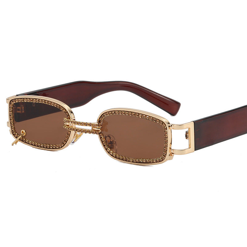 Damen modische Sonnenbrille mit funkelndem Kristallrahmen Karnz