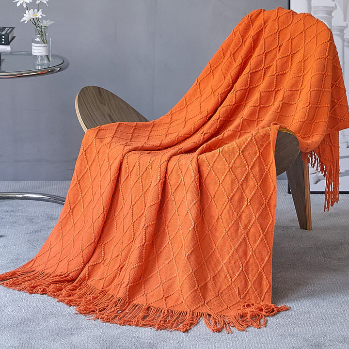 Gemütliche gestrickte Wurfdecke