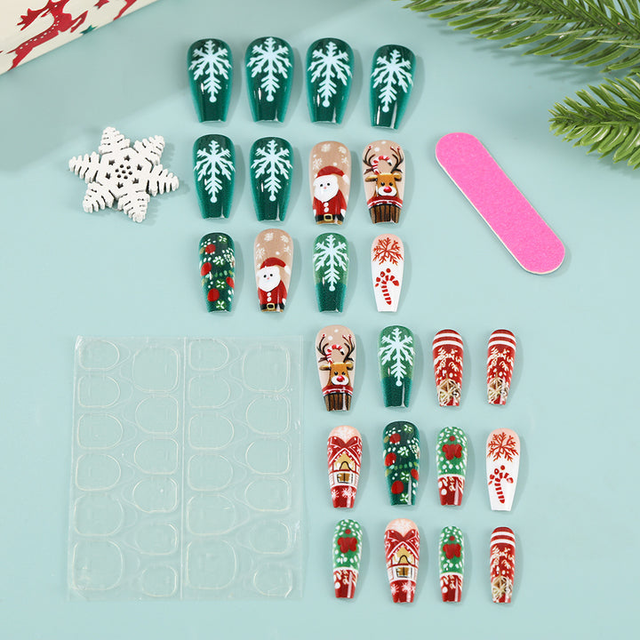 Kunstnägel Set mit festlichen Weihnachtsmotiven Karnz