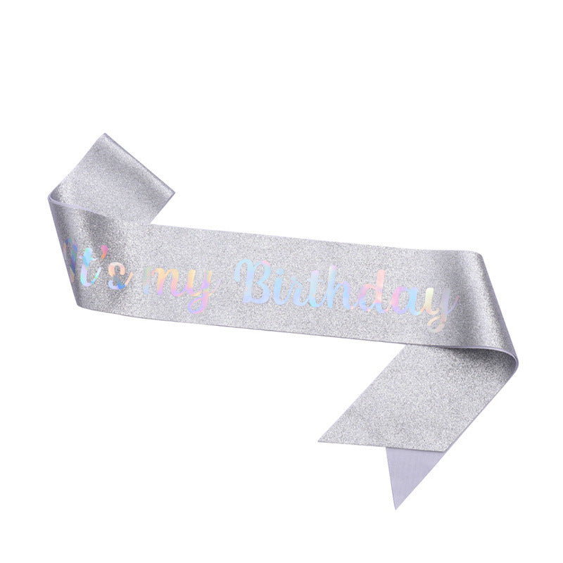 Damen Festliches Geburtstagsband mit Glitzerdesign Karnz
