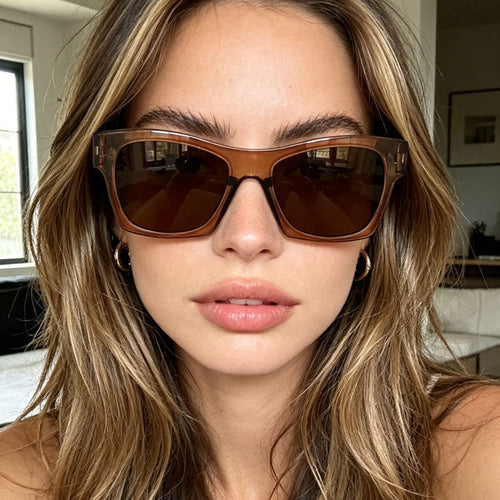 Damen modische Sonnenbrille im eleganten Rechteck-Design Karnz