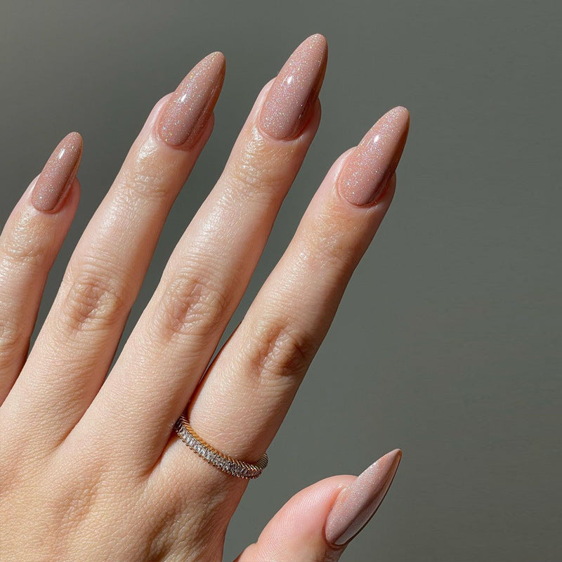 Glamouröse Glitzer-Stiletto Press-On Nägel Karnz