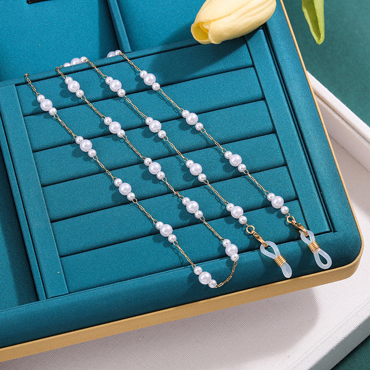 Elegante Perlenkette Brillenband Karnz