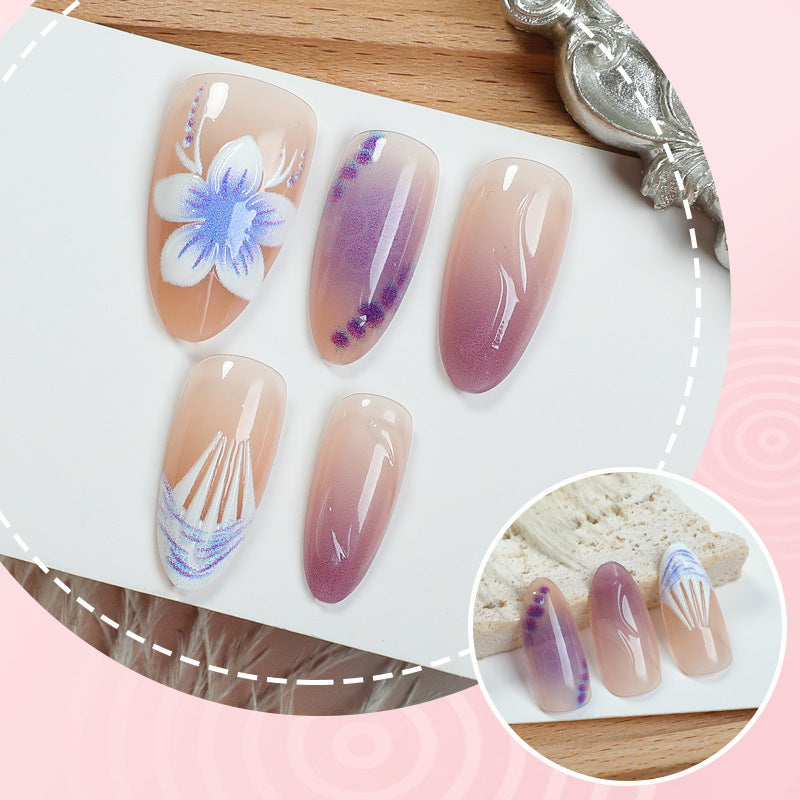 Elegantes Blumendesign Press-On Nagelkunst-Set