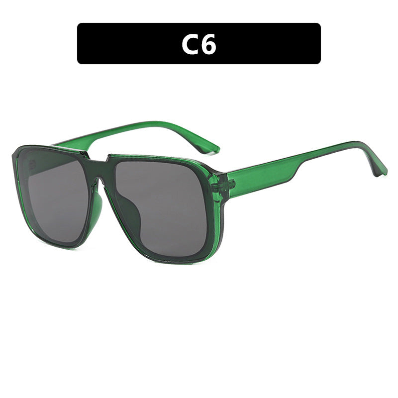 Damen trendy quadratische Sonnenbrille mit transparentem, grünem Rahmen und schützendem UV-Filter Karnz