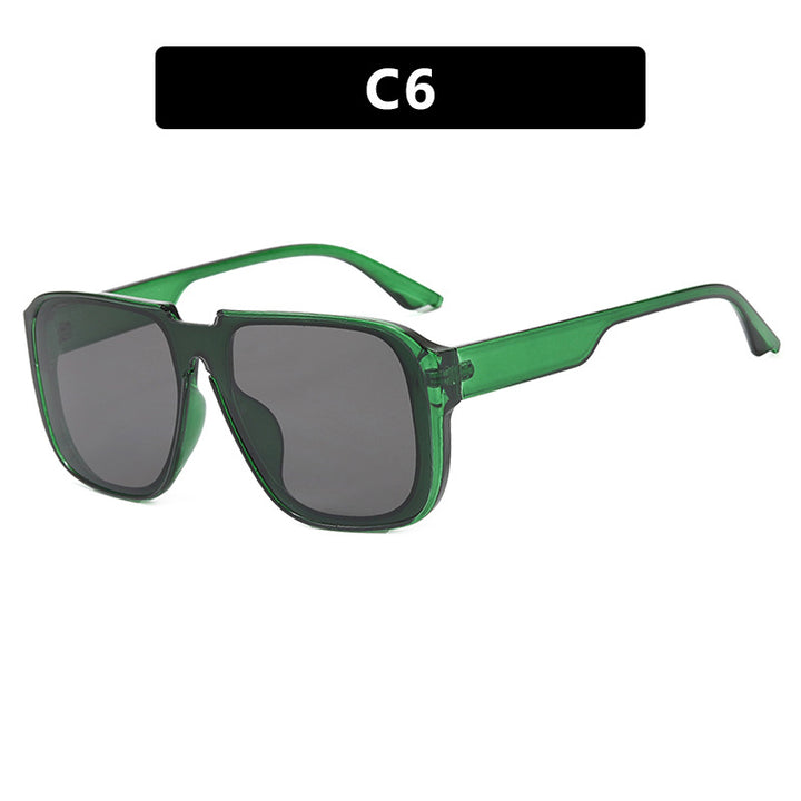 Damen trendy quadratische Sonnenbrille mit transparentem, grünem Rahmen und schützendem UV-Filter Karnz