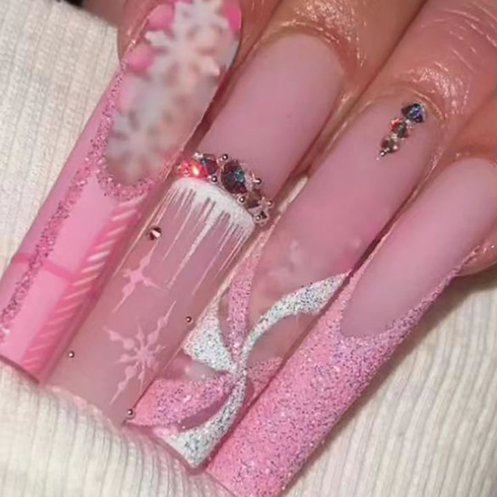 Künstlerische Glitzer Stiletto Nagel Kunst Erweiterungen Karnz