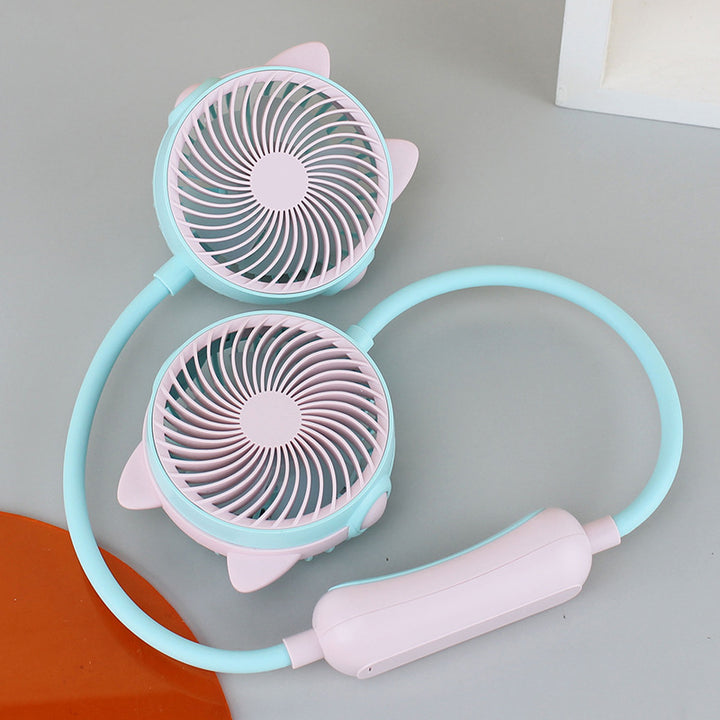 Damen Tragbarer Nackenventilator mit doppeltem Gebläse und flexiblem Design Karnz