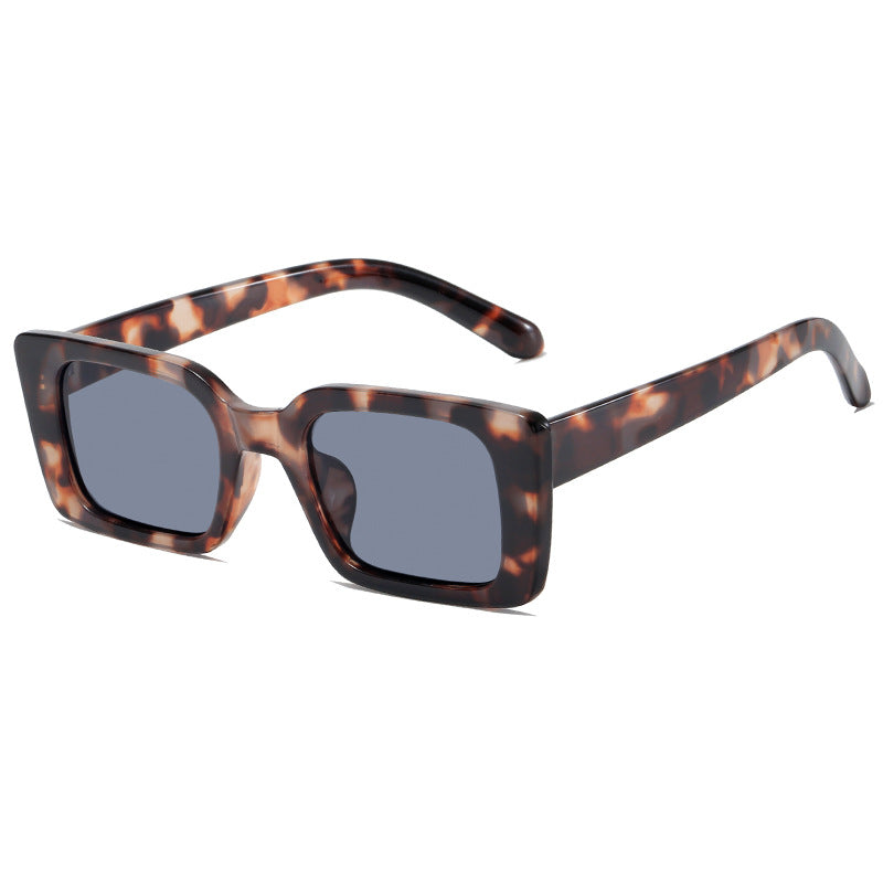 Damen modische quadratische Sonnenbrille mit breitem, glänzendem Rahmen Karnz